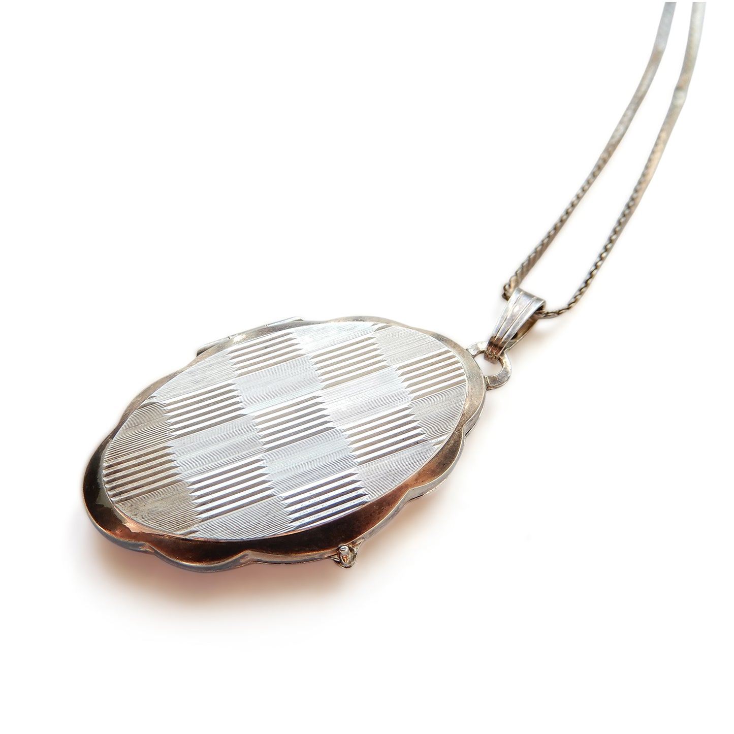 Vintage Sterling Silver K&L Locket with Chain