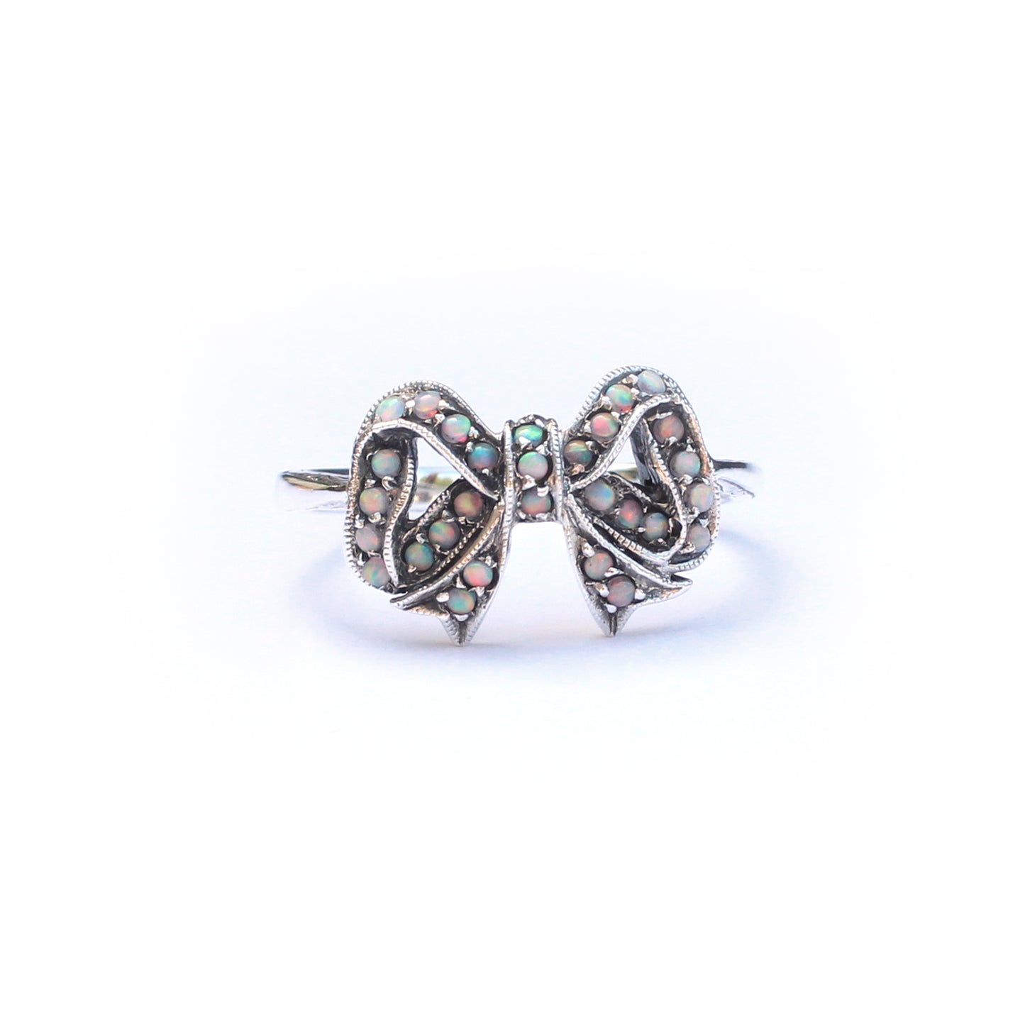 Sterling Silver Opal Ribbon Ring