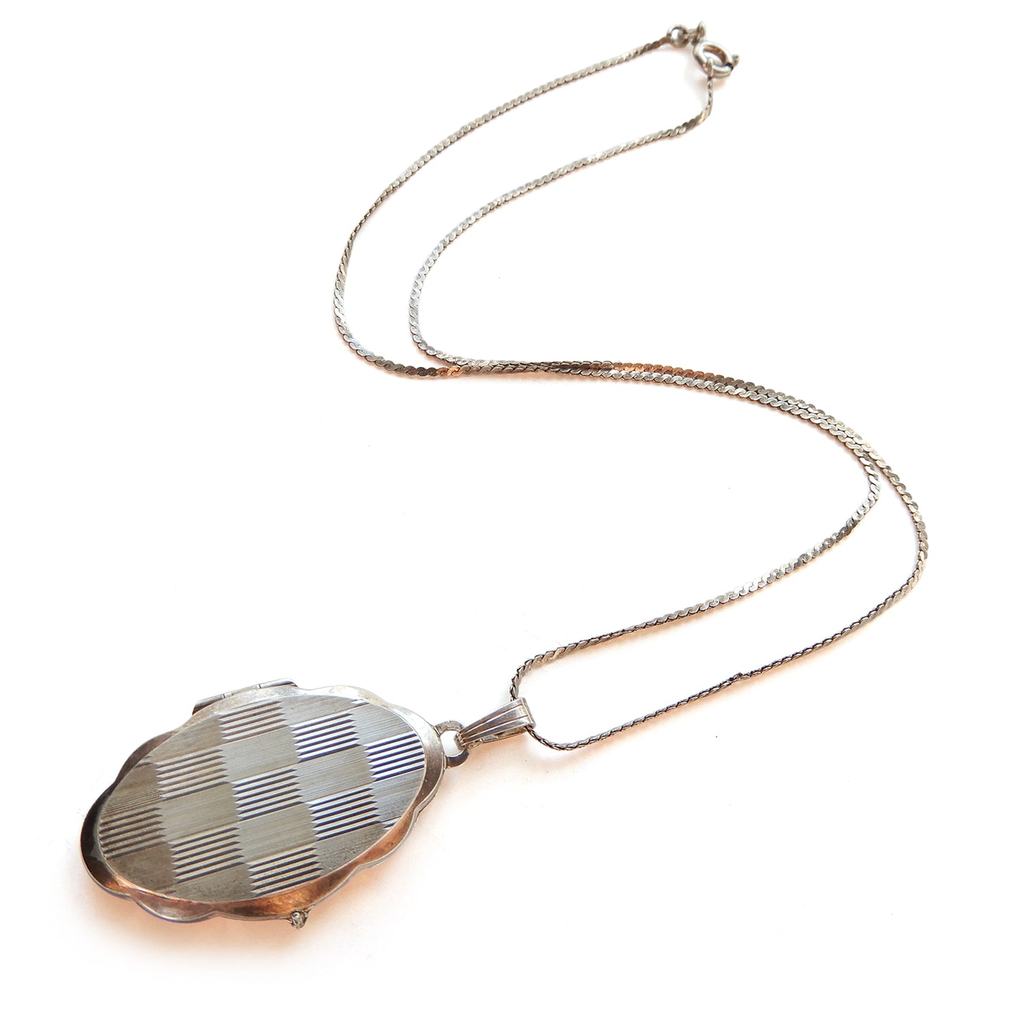 Vintage Sterling Silver K&L Locket with Chain