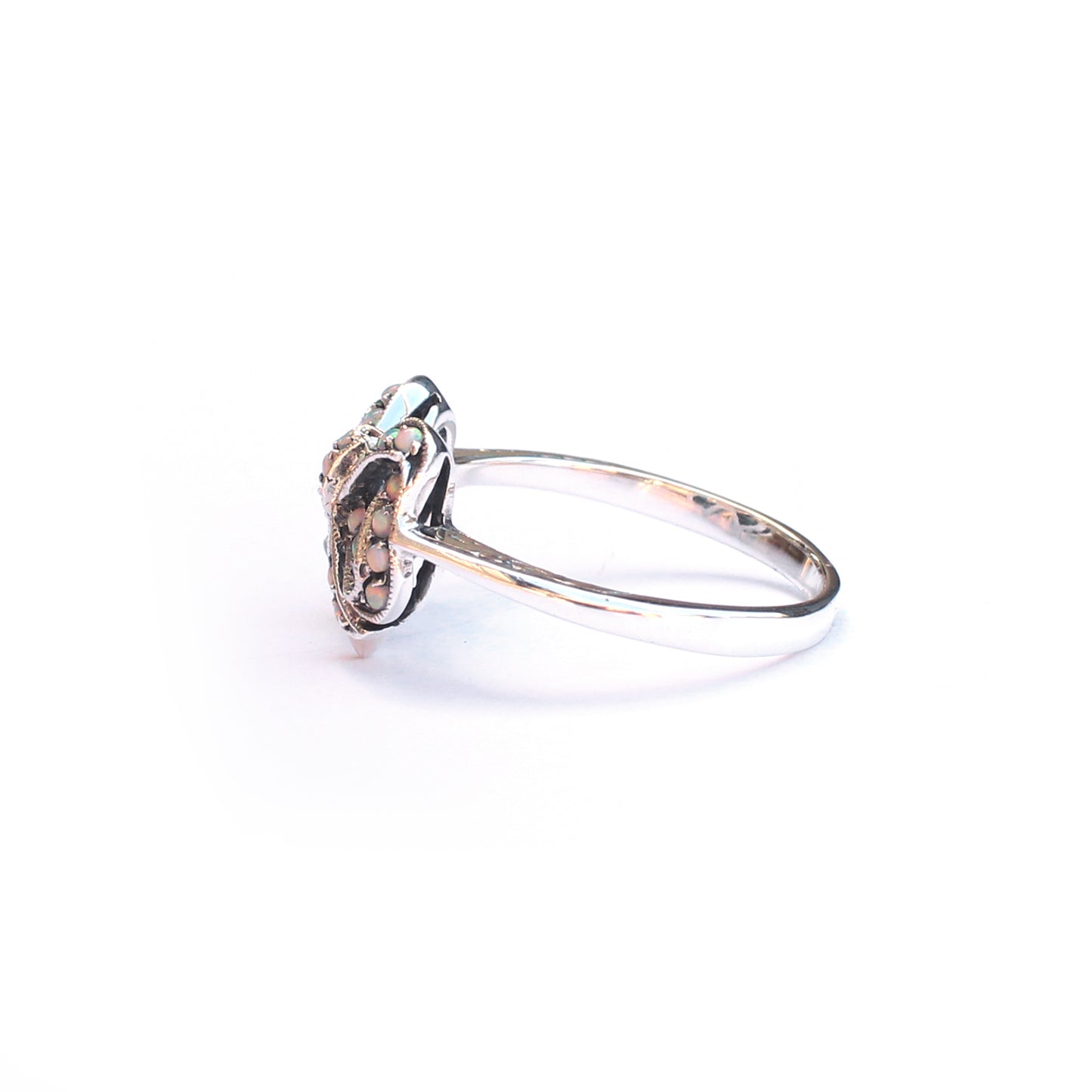 Sterling Silver Opal Ribbon Ring