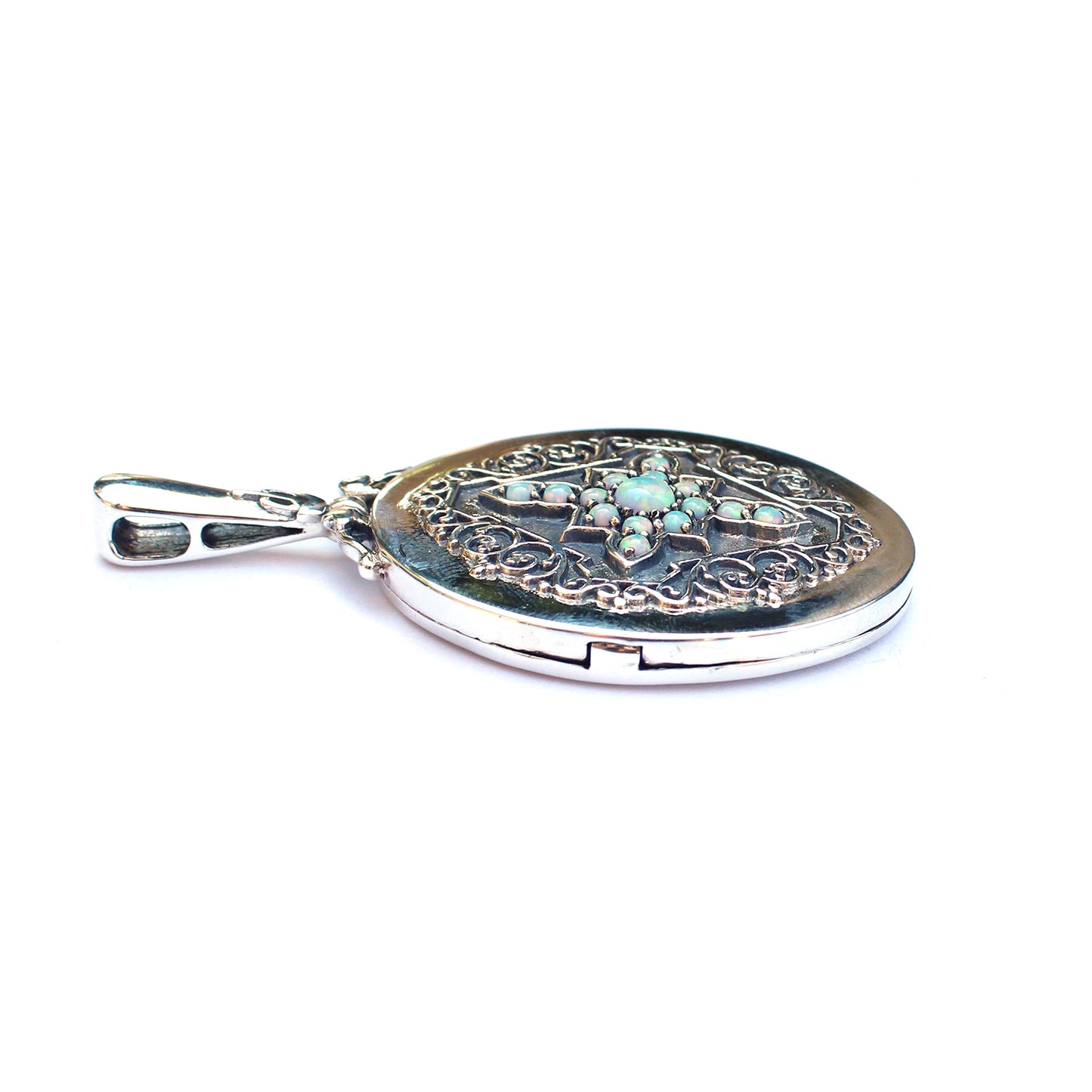 Sterling Silver Victorian Style Opal Locket
