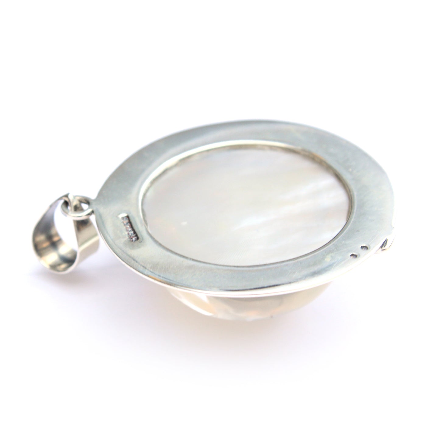 Vintage Sterling Silver Essex Crystal Pendant with White Terrier Dog