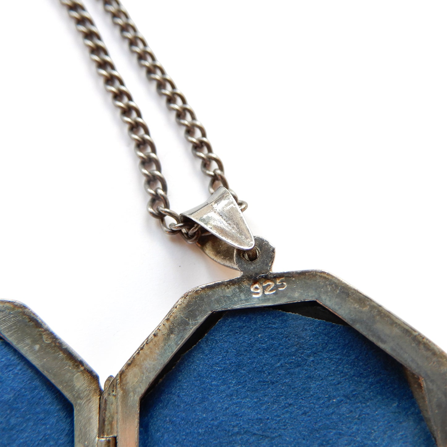 Vintage Sterling Silver Locket with Chunky 18inch Chain