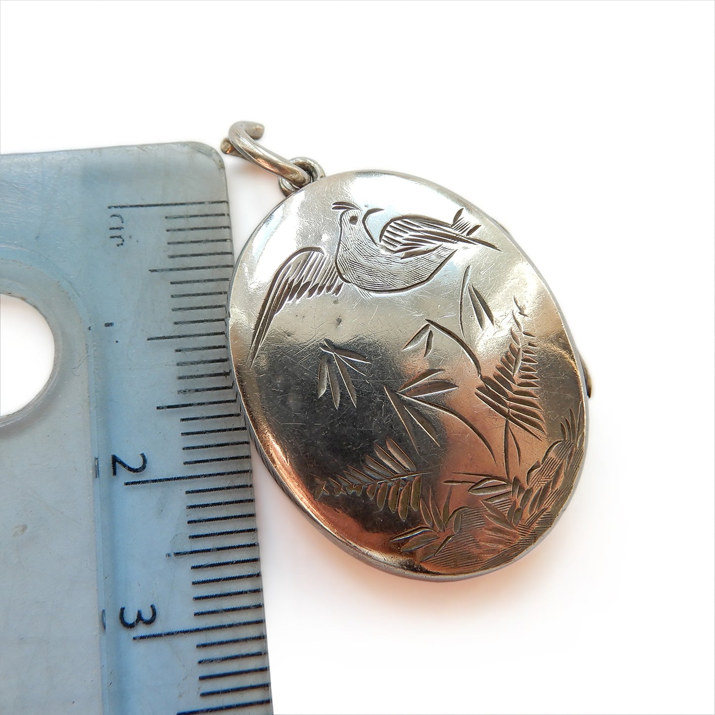 Victorian Sterling Silver Aesthetic Period Swallow Locket