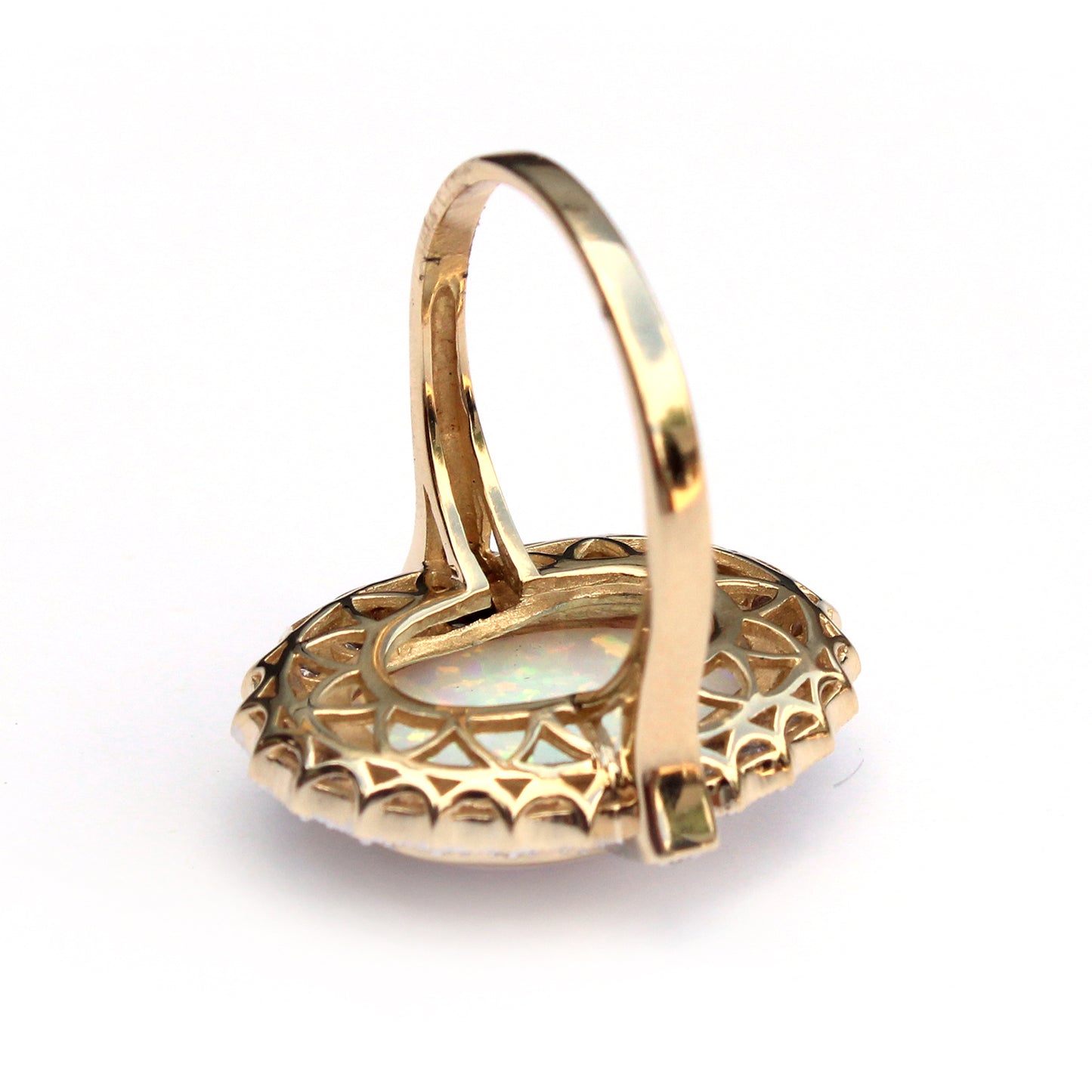 Impressive 9ct Gold Opal & Diamond Halo Ring