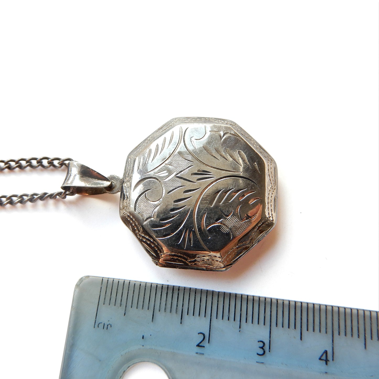 Vintage Sterling Silver Locket with Chunky 18inch Chain