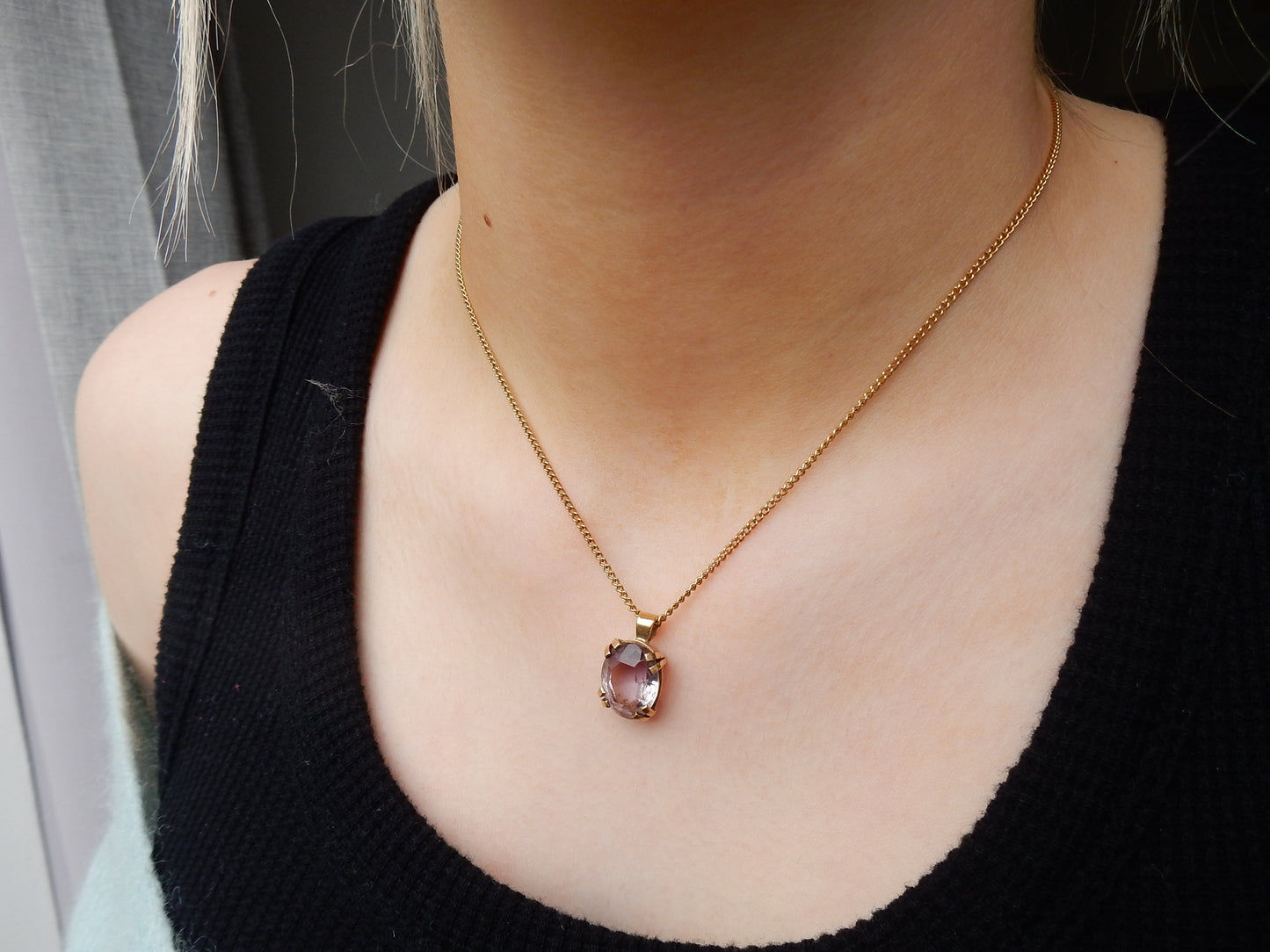 Vintage 9ct Gold Amethyst Pendant