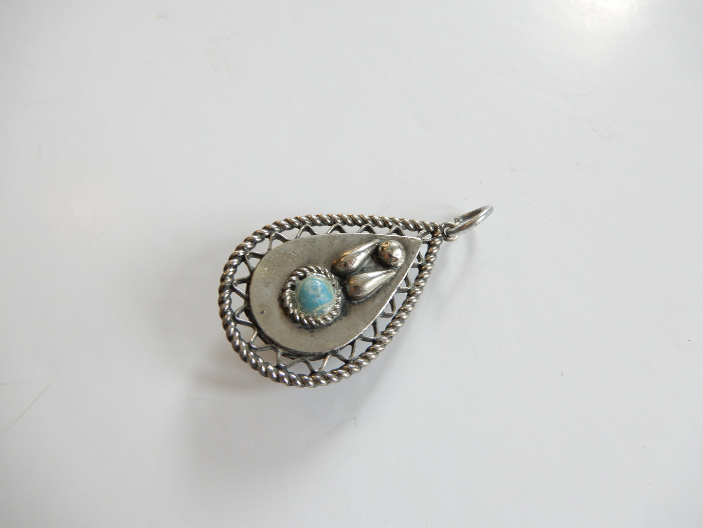 Vintage Artisan Turquoise Scarab Pendant