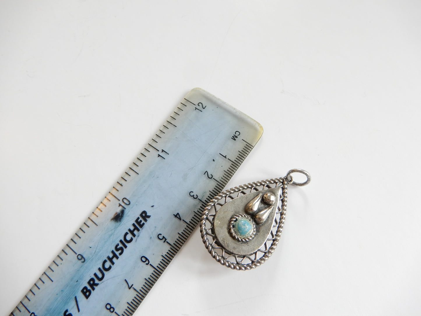 Vintage Artisan Turquoise Scarab Pendant