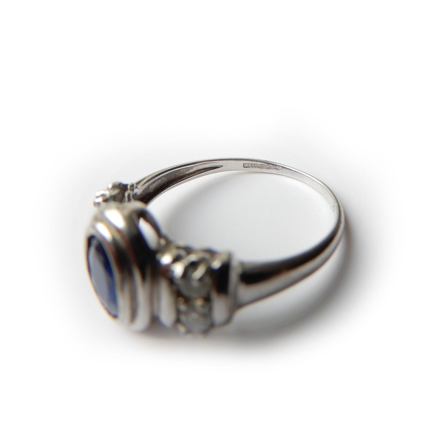 Vintage 9ct White Gold Sapphire & Diamond Ring
