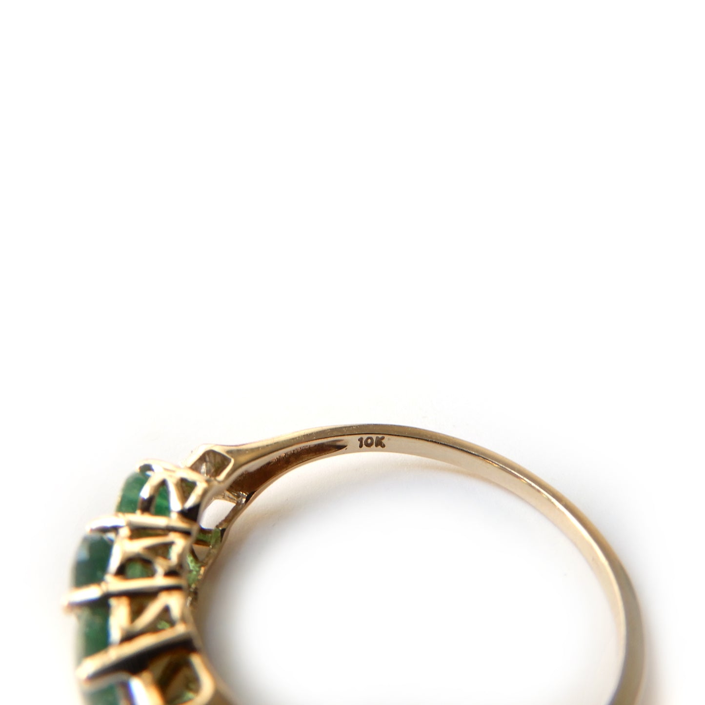 10ct Gold Emerald & Zircon Ring