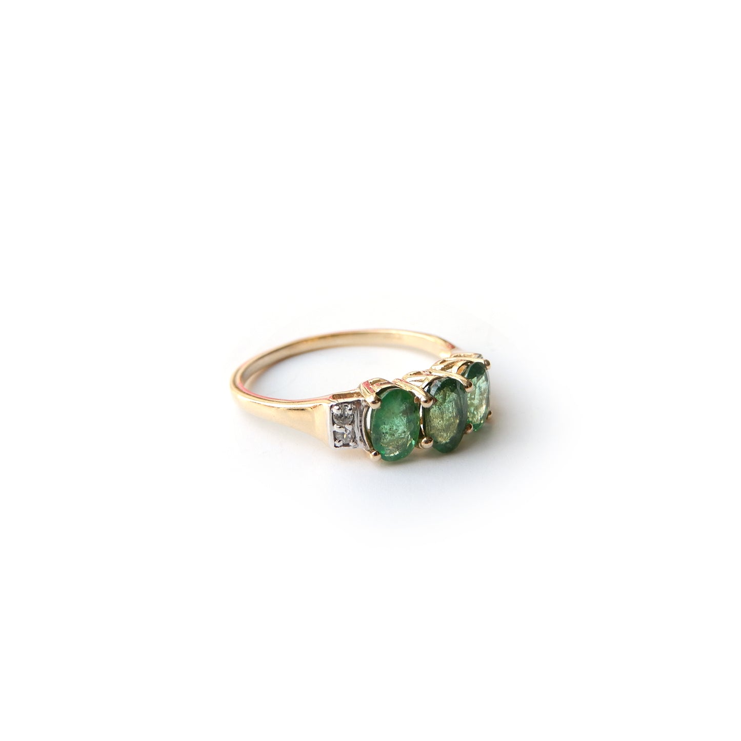 10ct Gold Emerald & Zircon Ring