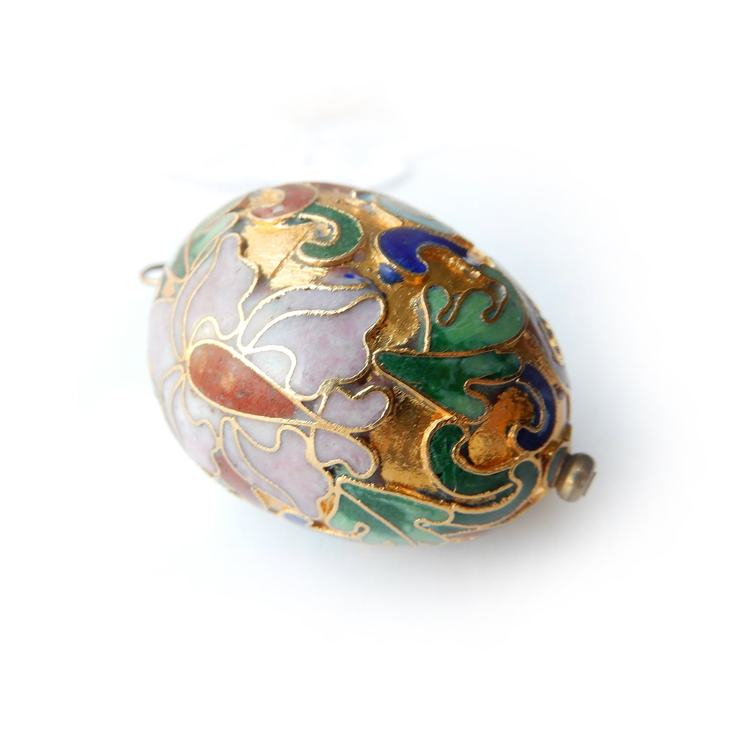 Vintage Chinese Cloisonné Enamel Egg Pendant