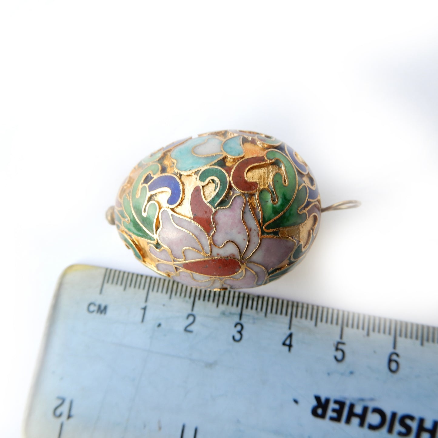 Vintage Chinese Cloisonné Enamel Egg Pendant