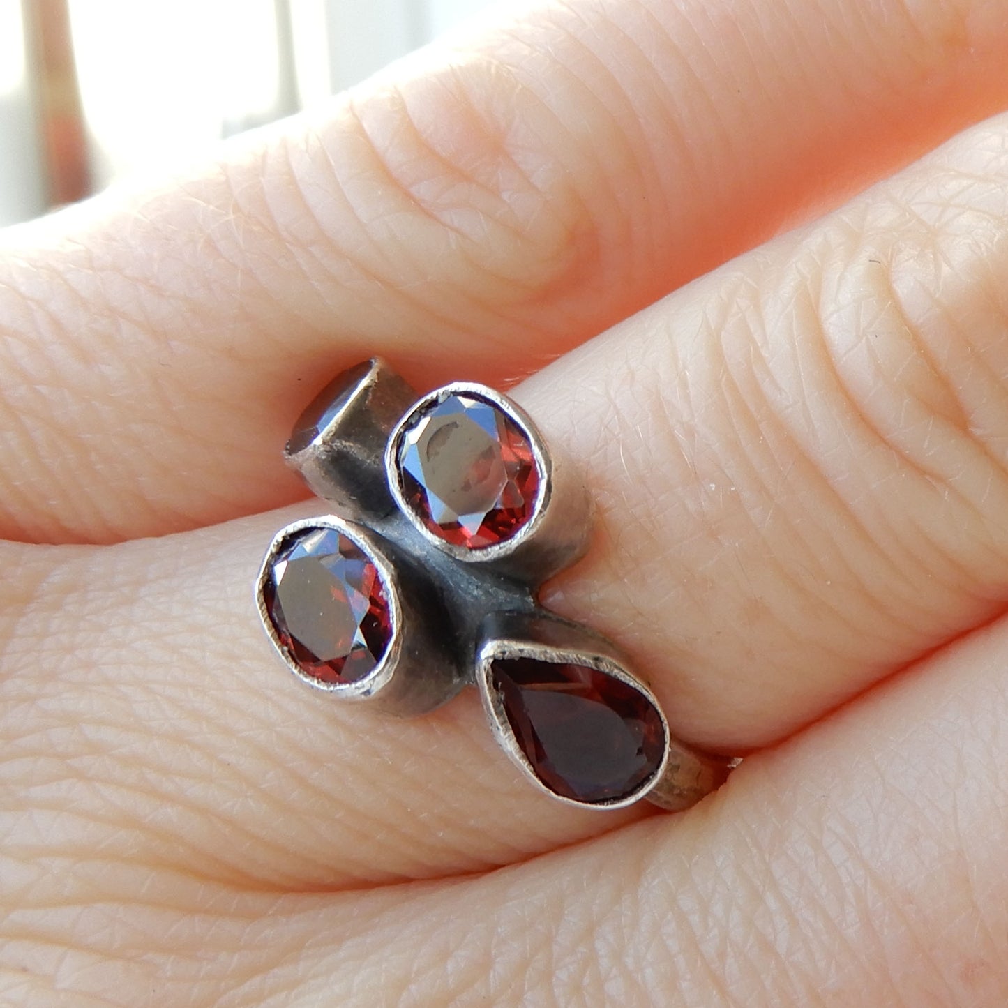 Vintage Sterling Silver Garnet Ring