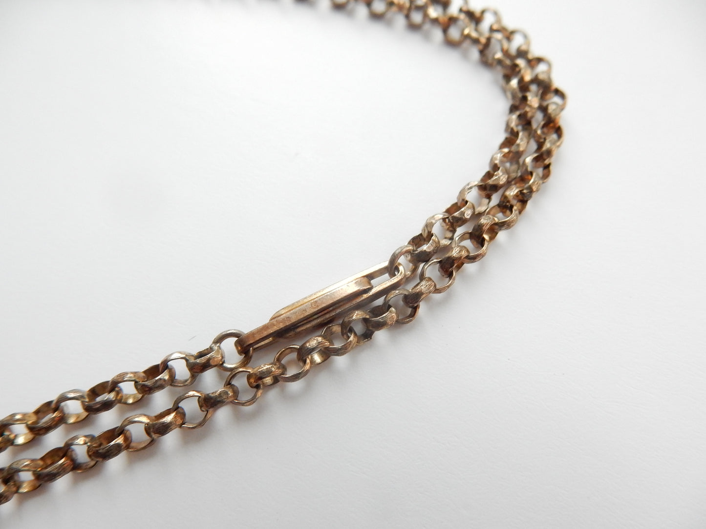 Vintage 9ct Rolled Gold Rectangle Locket with Vintage Belcher Chain