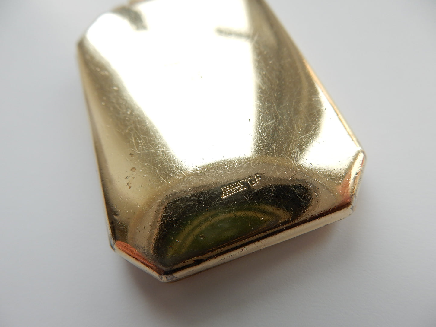 Vintage 9ct Rolled Gold Rectangle Locket with Vintage Belcher Chain