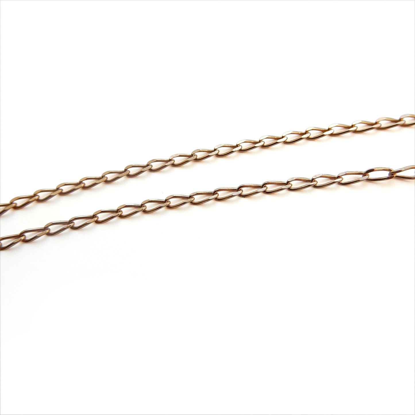 Antique Edwardian 9ct Rolled Rose Gold Circle Locket with Long Rose Gold Chain