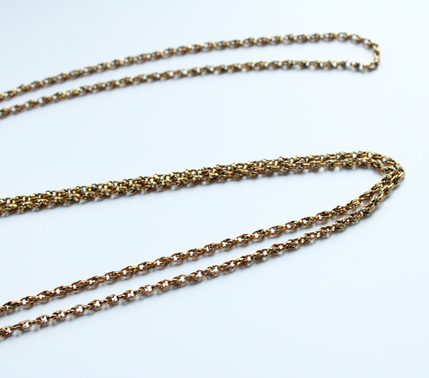 Antique Rolled Gold Guard Chain with Dog Clip 50inches