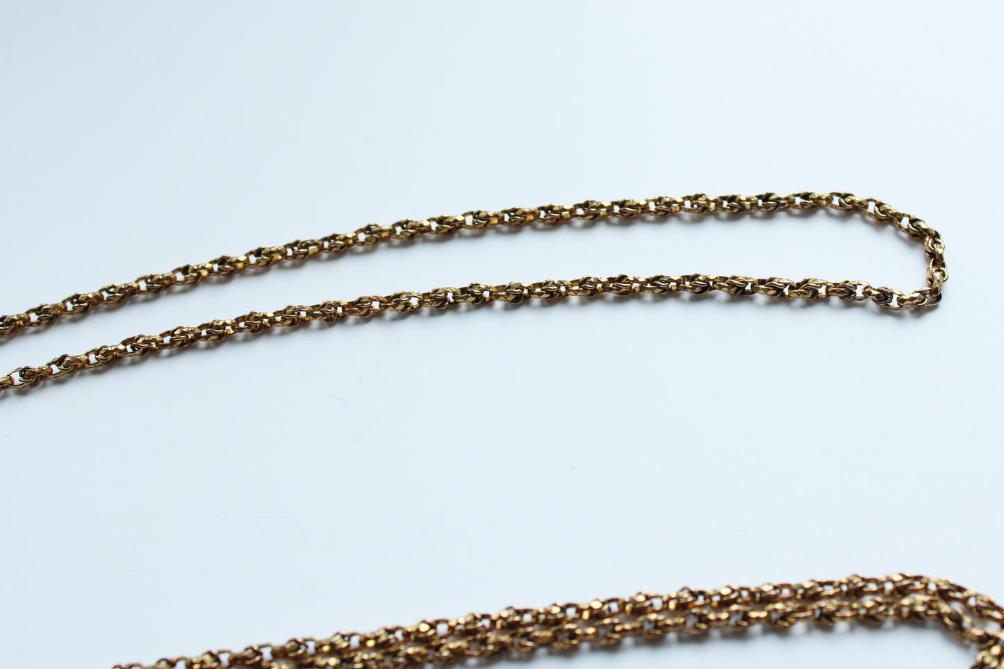 Antique Rolled Gold Guard Chain with Dog Clip 50inches