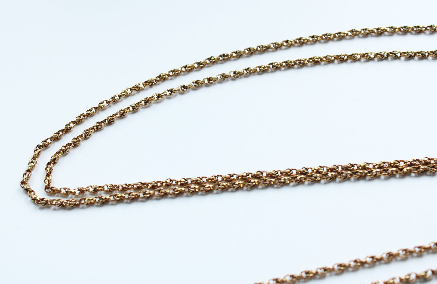 Antique Rolled Gold Guard Chain with Dog Clip 50inches
