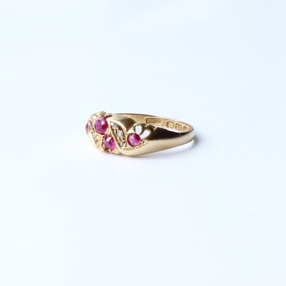Victorian 18ct Ruby & Diamond Band