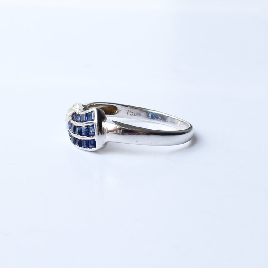 18ct White Gold Sapphire & Diamond Ring