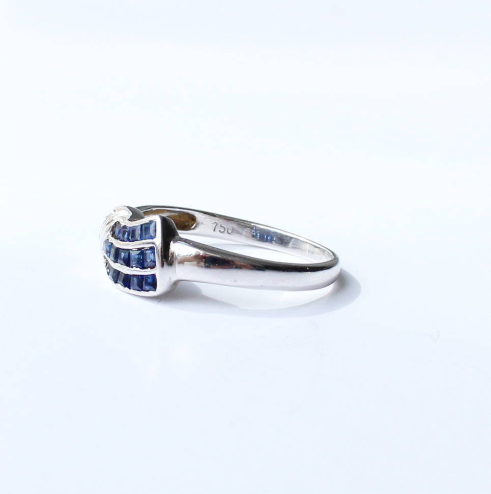 18ct White Gold Sapphire & Diamond Ring