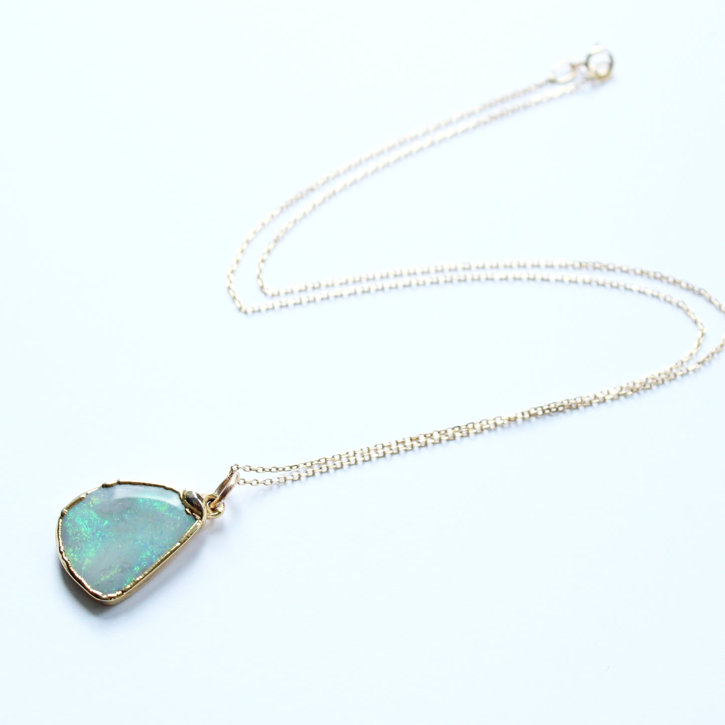 Black Opal Necklace with 9ct Chain