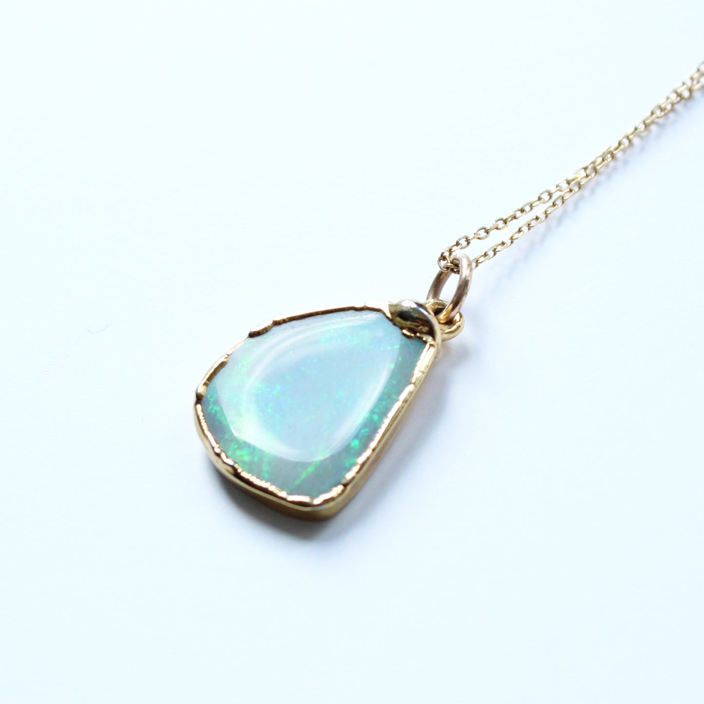 Black Opal Necklace with 9ct Chain