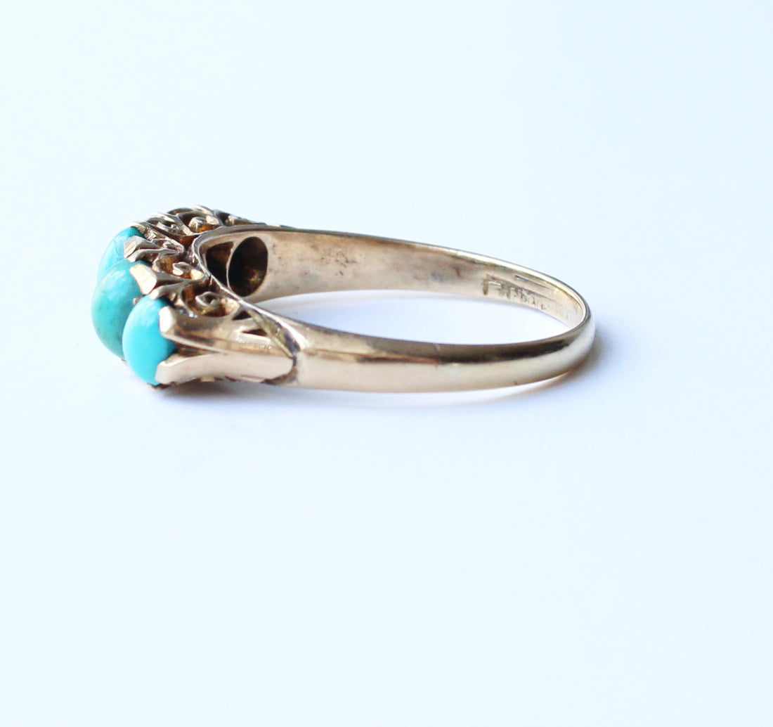 Antique 18ct Turquoise Five Stone Ring