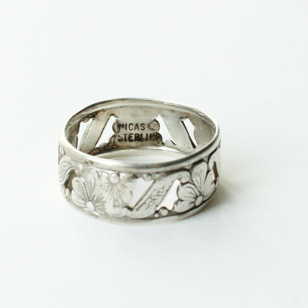 Antique Sterling Silver Embossed Band