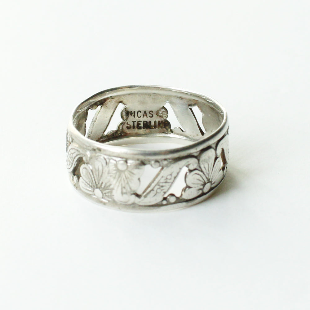 Antique Sterling Silver Embossed Band