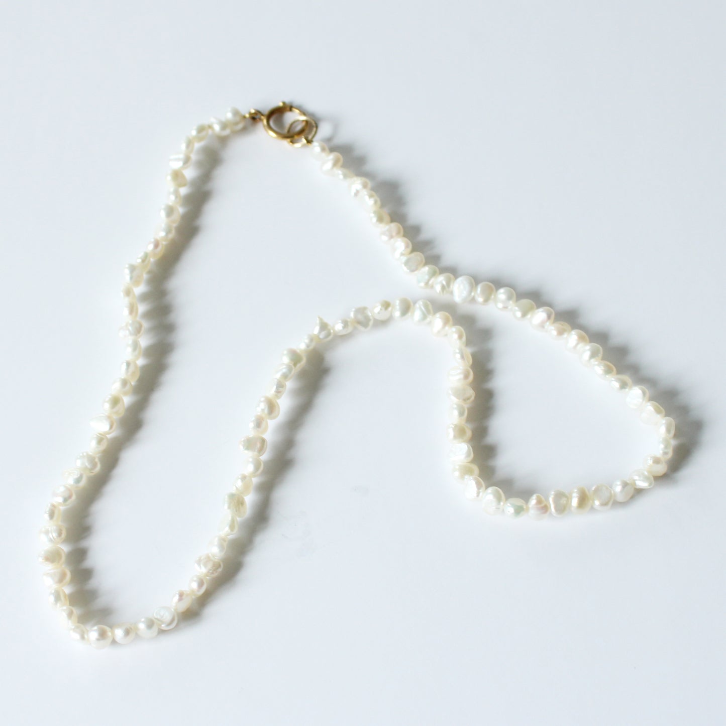 Vintage Sea Pearl Necklace with 9ct Bolt Ring Catch