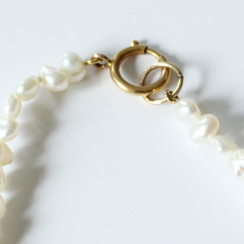 Vintage Sea Pearl Necklace with 9ct Bolt Ring Catch