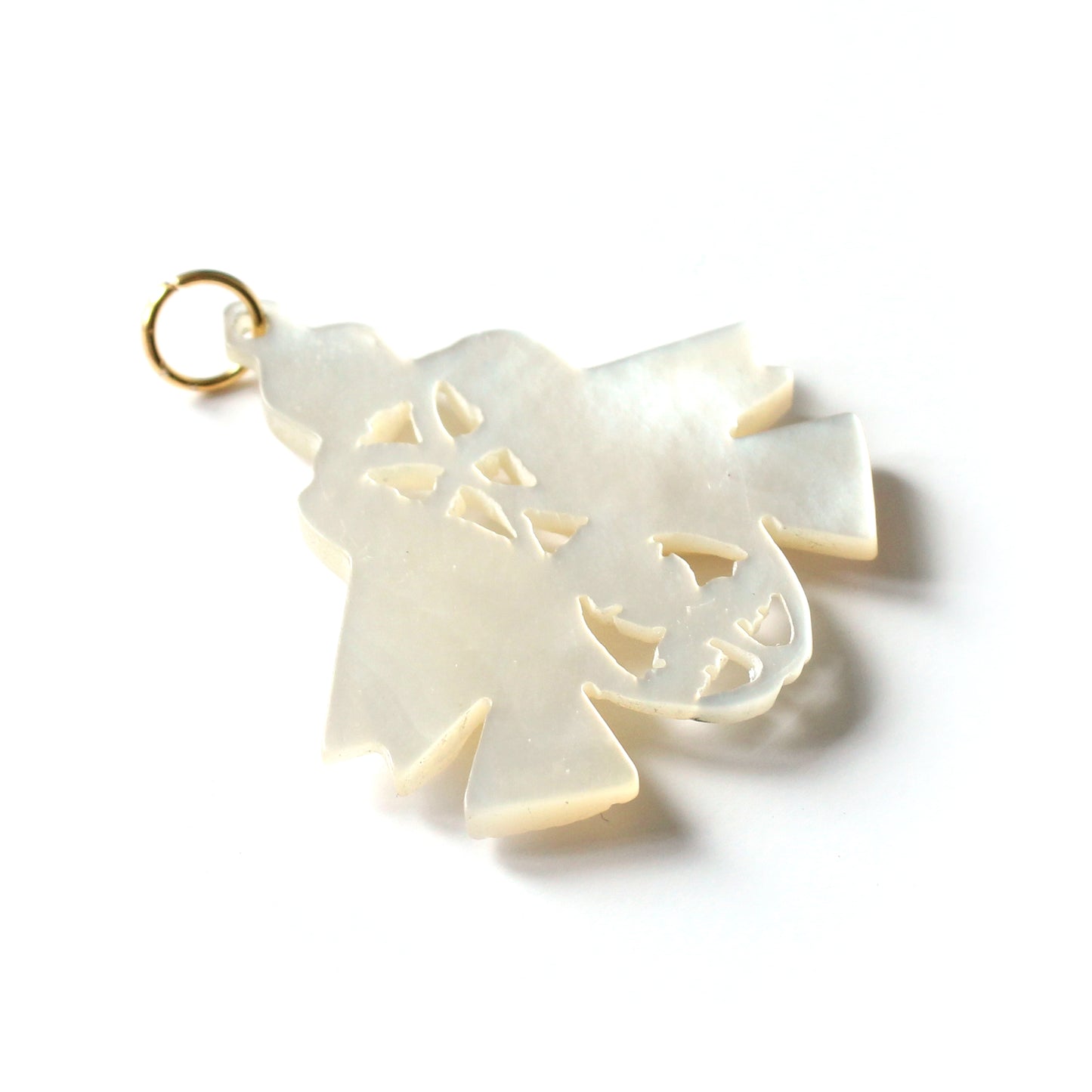 Antique Holyland Carved Mother of Pearl Bird of Peace Dove Pendant