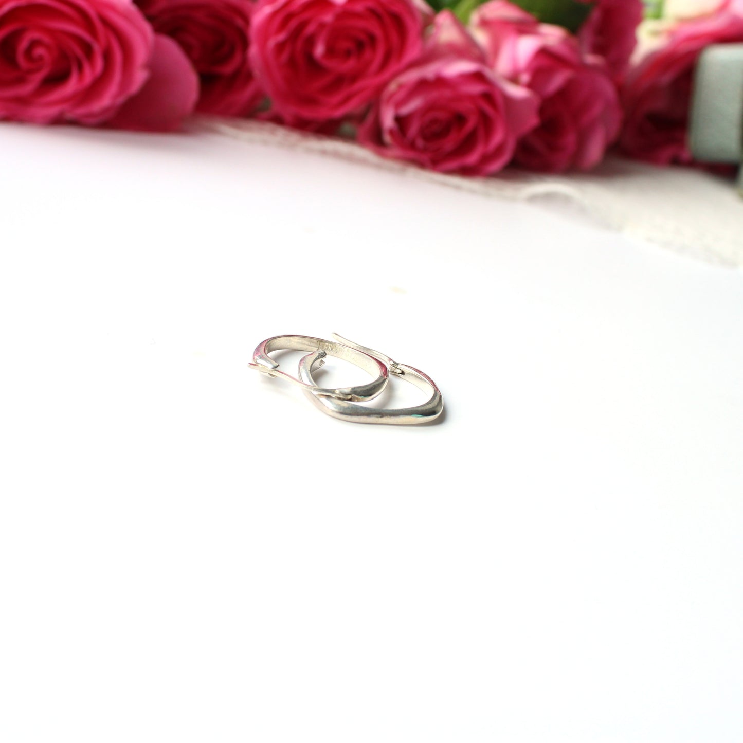 Authentic Tiffany & Co Solid Silver Hoop Earrings