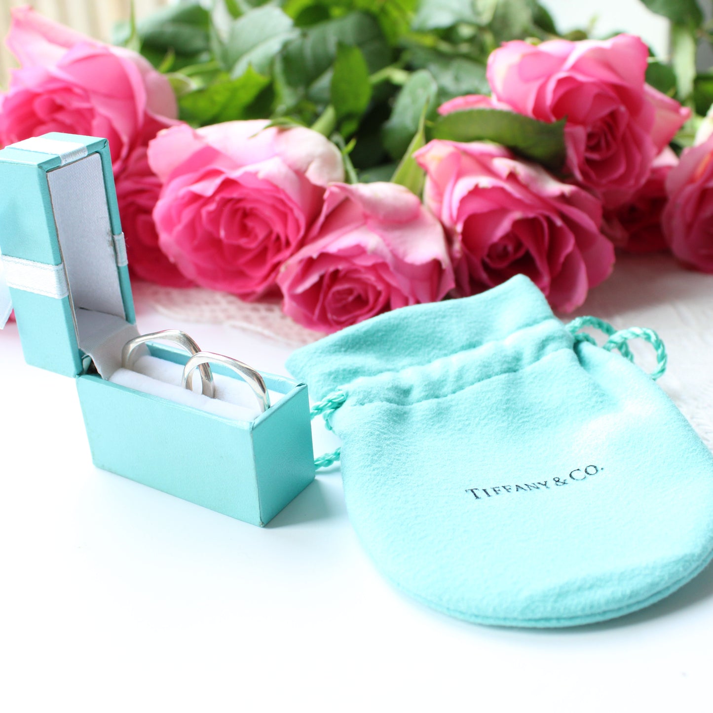 Authentic Tiffany & Co Solid Silver Hoop Earrings