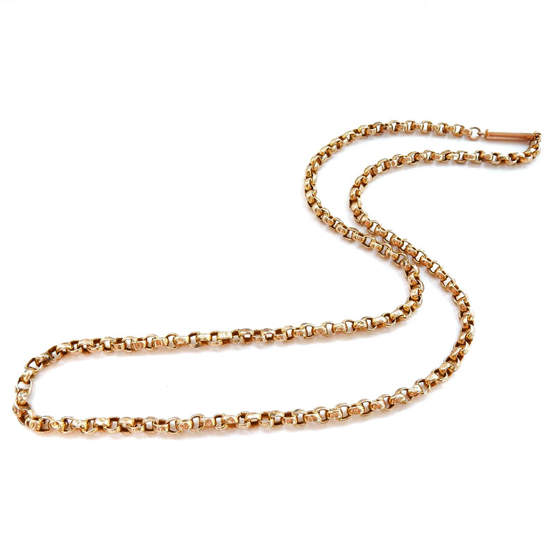 Antique 9ct Gold Belcher Chain Necklace 16" (4.8grams)