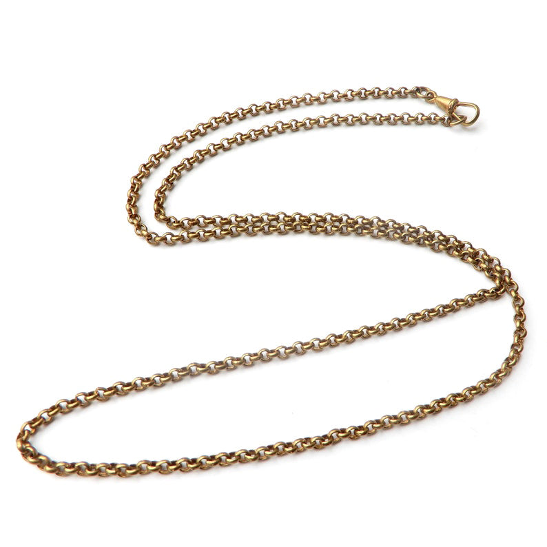 Antique Rolled Gold Guard Chain Dog Clip 30" (20.4grams)