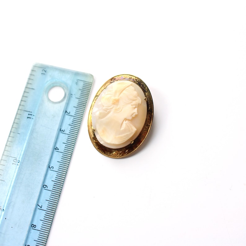 Antique Carved Shell Cameo in Rolled Gold