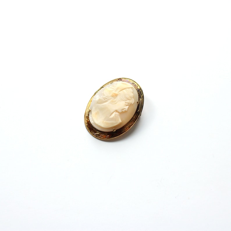 Antique Carved Shell Cameo in Rolled Gold