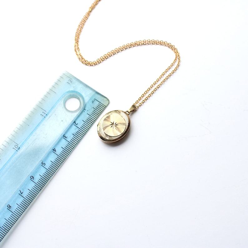 Vintage Rolled Gold Sunburst Locket with Chain