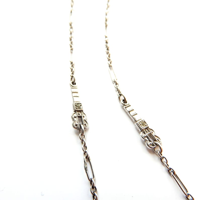 Art Deco 1930s Sterling Silver Diamond Paste Necklace