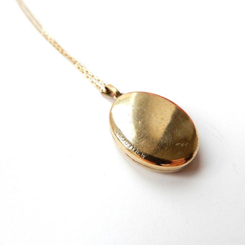 Vintage Rolled Gold Locket with 925 Silver Chain