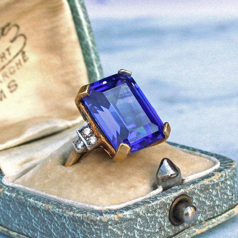 Sterling Silver Art Deco style Paste Ring