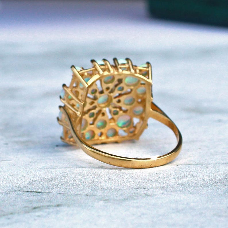 Sterling Silver Opal Plaque Ring