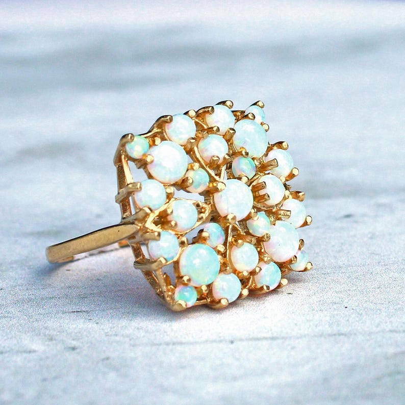 Sterling Silver Opal Plaque Ring