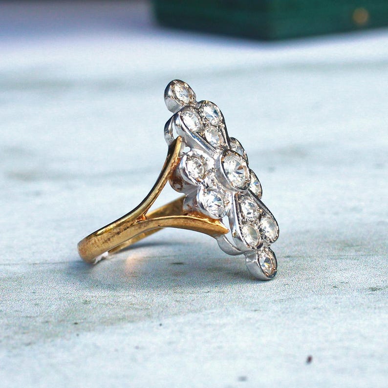 Sterling Silver Vermeil Navette Ring