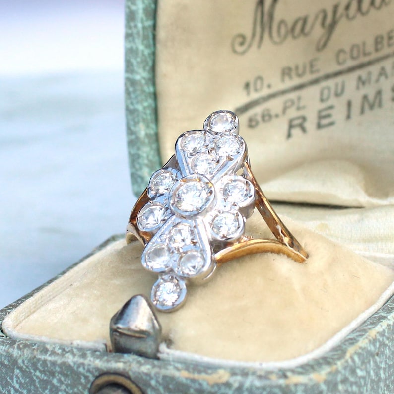 Sterling Silver Vermeil Navette Ring